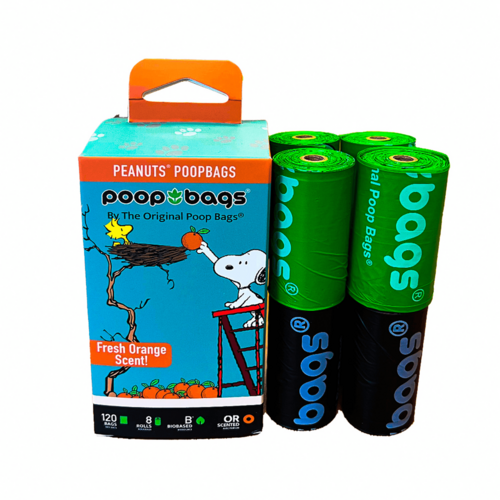 Peanuts Orange Scented Biobased Pet Waste Bags