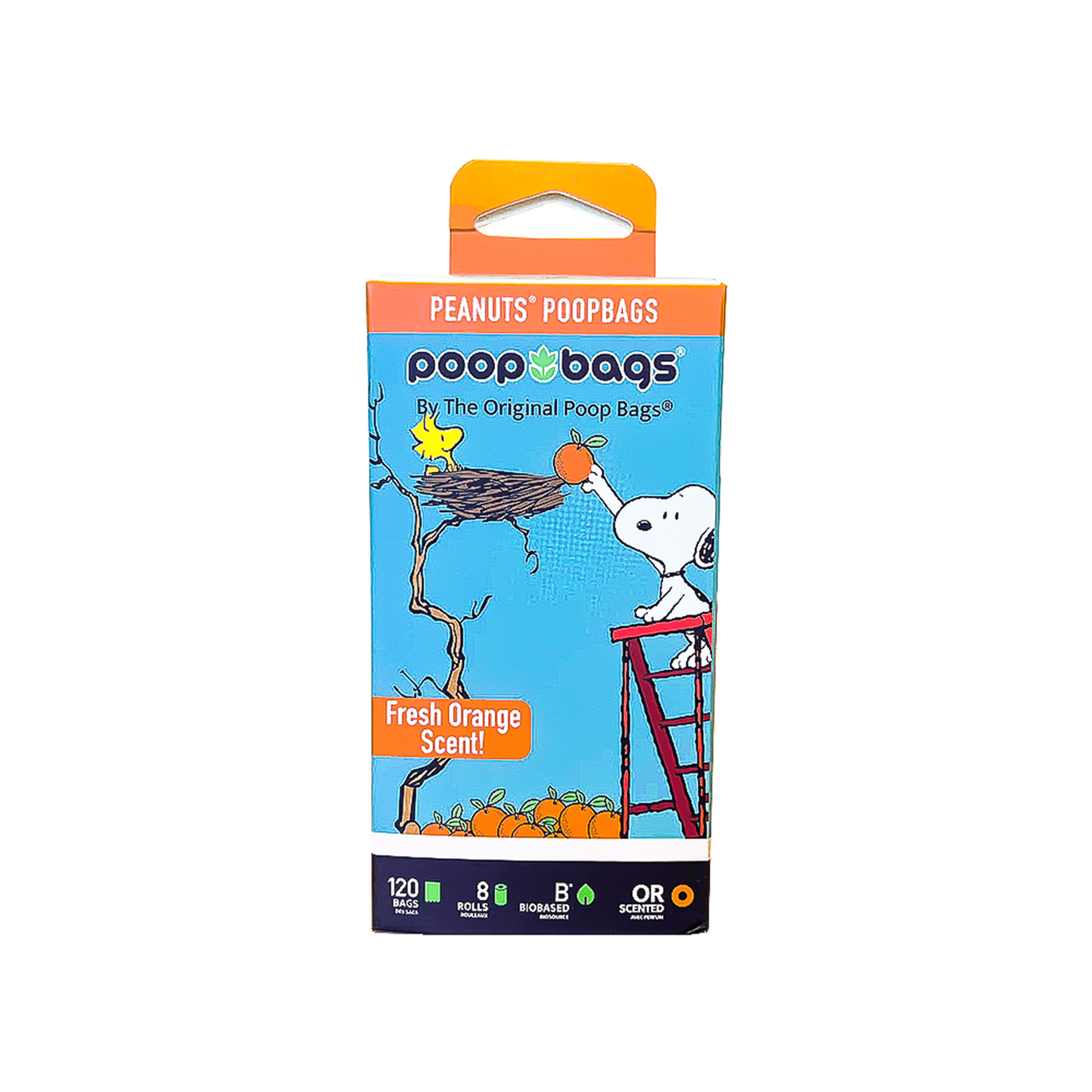 Peanuts Orange Scented Biobased Pet Waste Bags