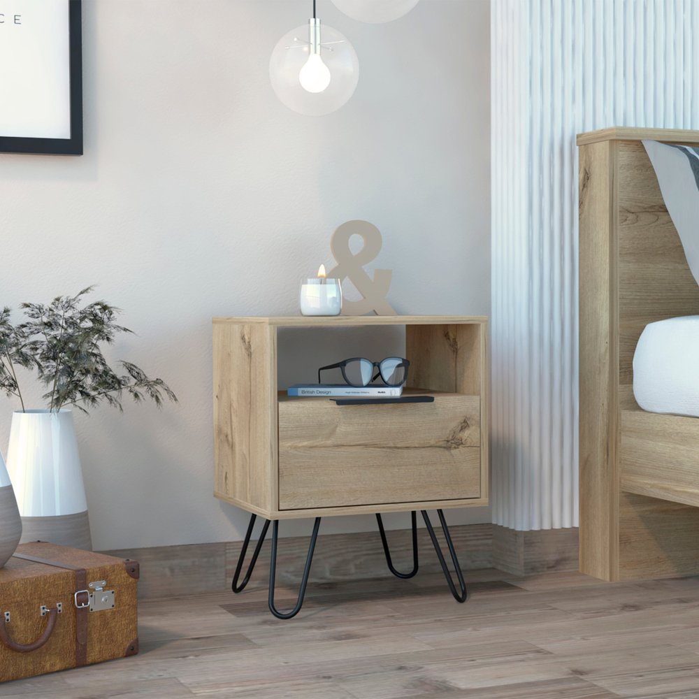22" Oak Wood Nightstand