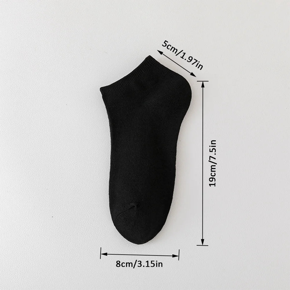 10 Pairs of Men's/women's Boat Socks, Plain Color, Anti Odor, Summer