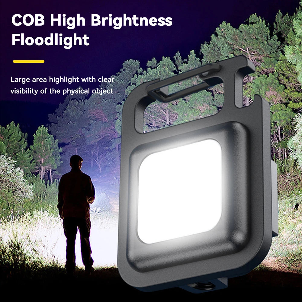 1pc COB Keychain Work Light, Flashlight With 4 Lighting Modes,