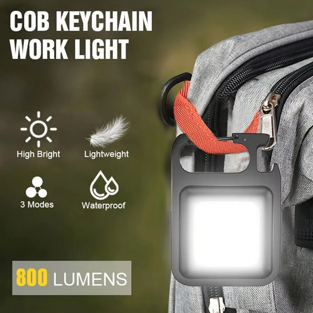 1pc COB Keychain Work Light, Flashlight With 4 Lighting Modes,
