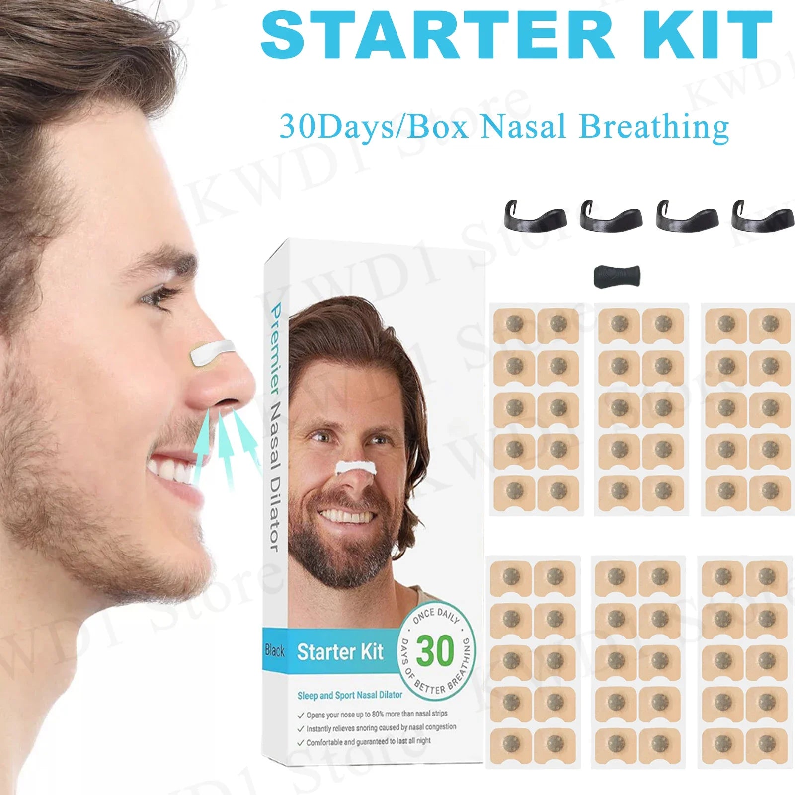 60PCS Sport Nasal Dilator Sleep Nasal Breathing Dilators Starter Kit