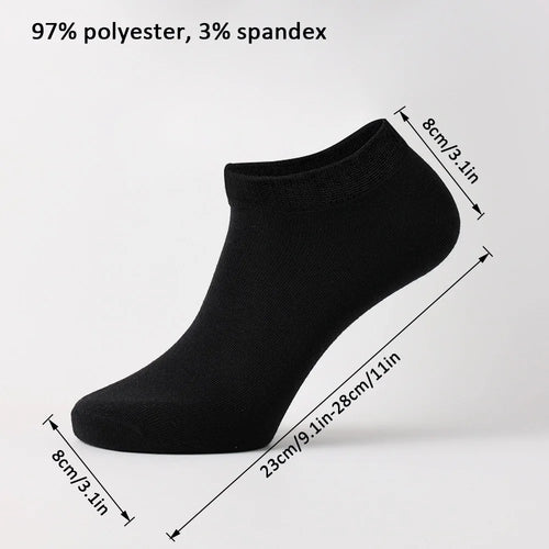 10 Pairs of Men's/women's Boat Socks, Plain Color, Anti Odor, Summer