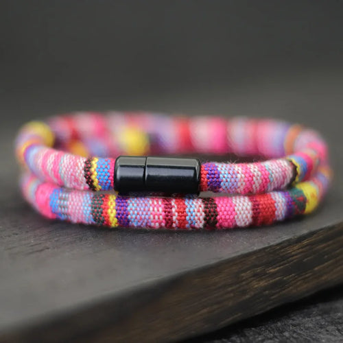 New In Men Bohemia Rope Bracelet Attract Magentic Braclet Adventure