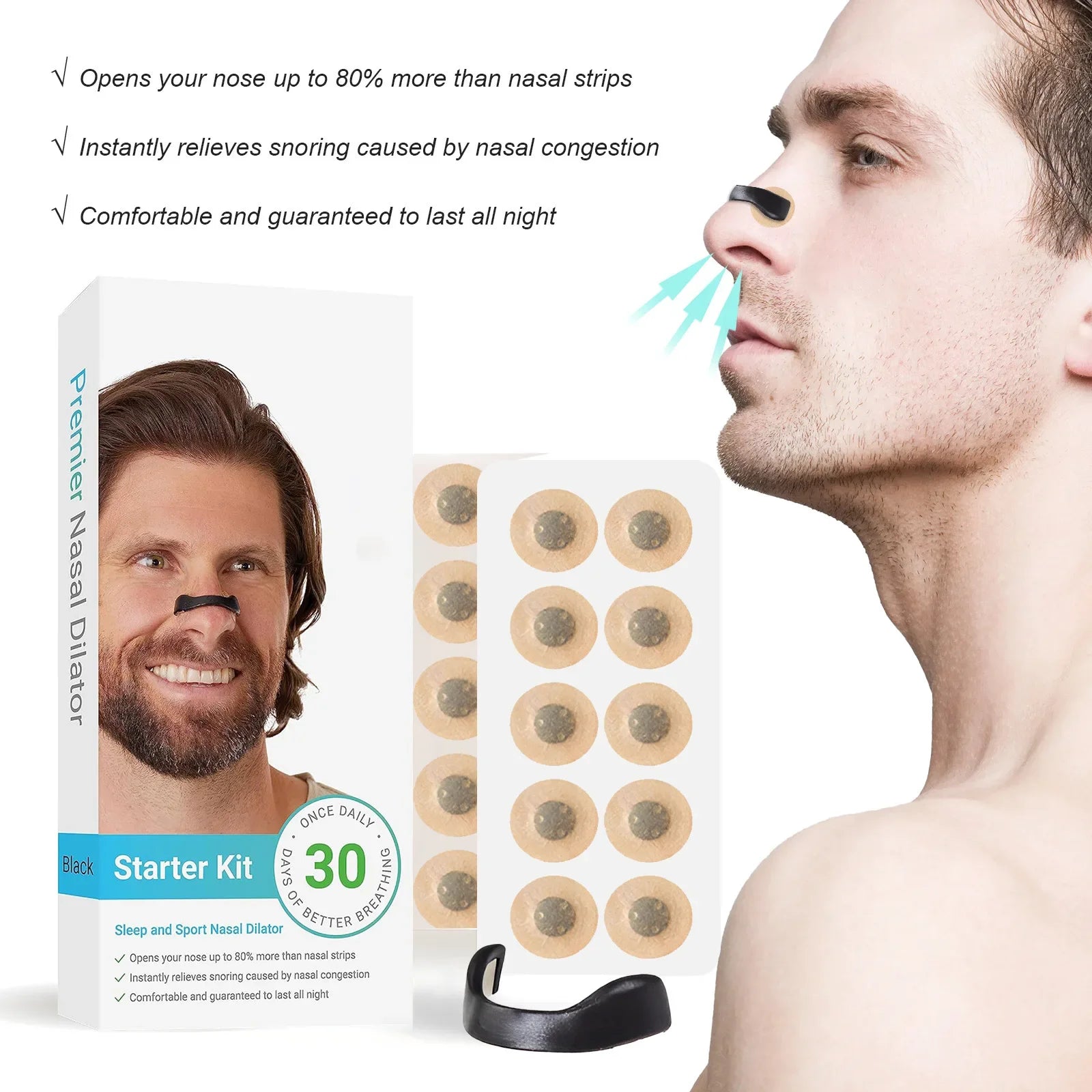 60PCS Sport Nasal Dilator Sleep Nasal Breathing Dilators Starter Kit