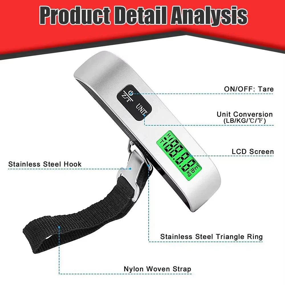 ABX Portable High Precision Scale Digital LCD Display Suitcase Travel