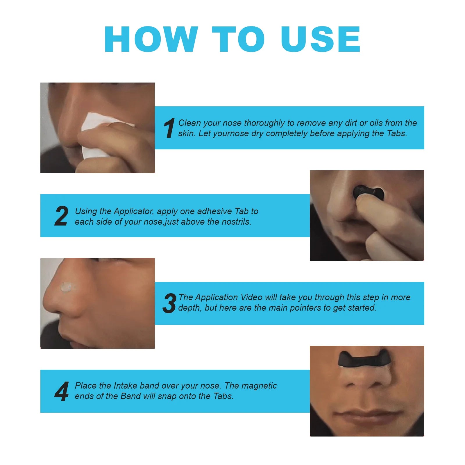 30Days/Box Nasal Breathing Dilators Kits Magnetic Nose Clip Strips