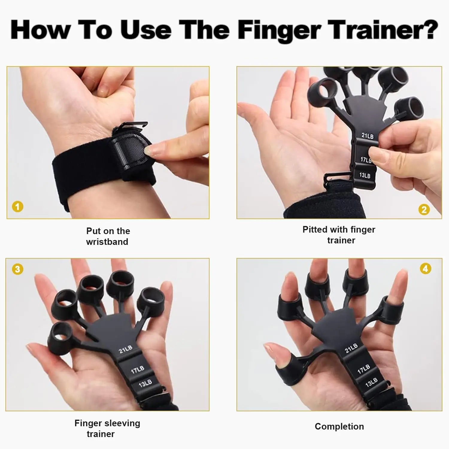 Grip Strength Trainer Finger Hand Exerciser Strengthener Wrist