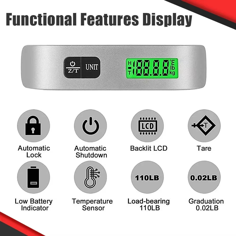 ABX Portable High Precision Scale Digital LCD Display Suitcase Travel