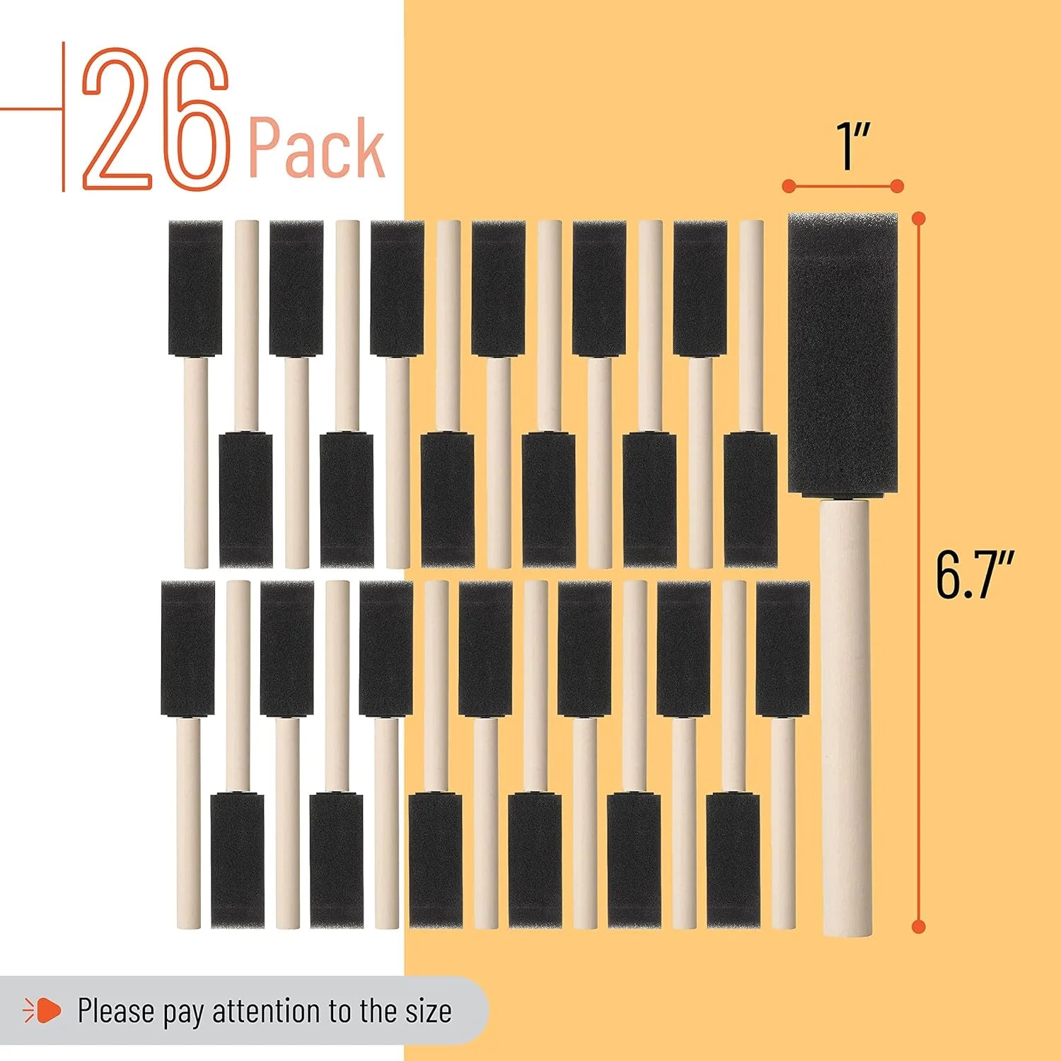 10Pcs Sponge Brush Wooden Handle Watercolor Oil Stain Art Craft