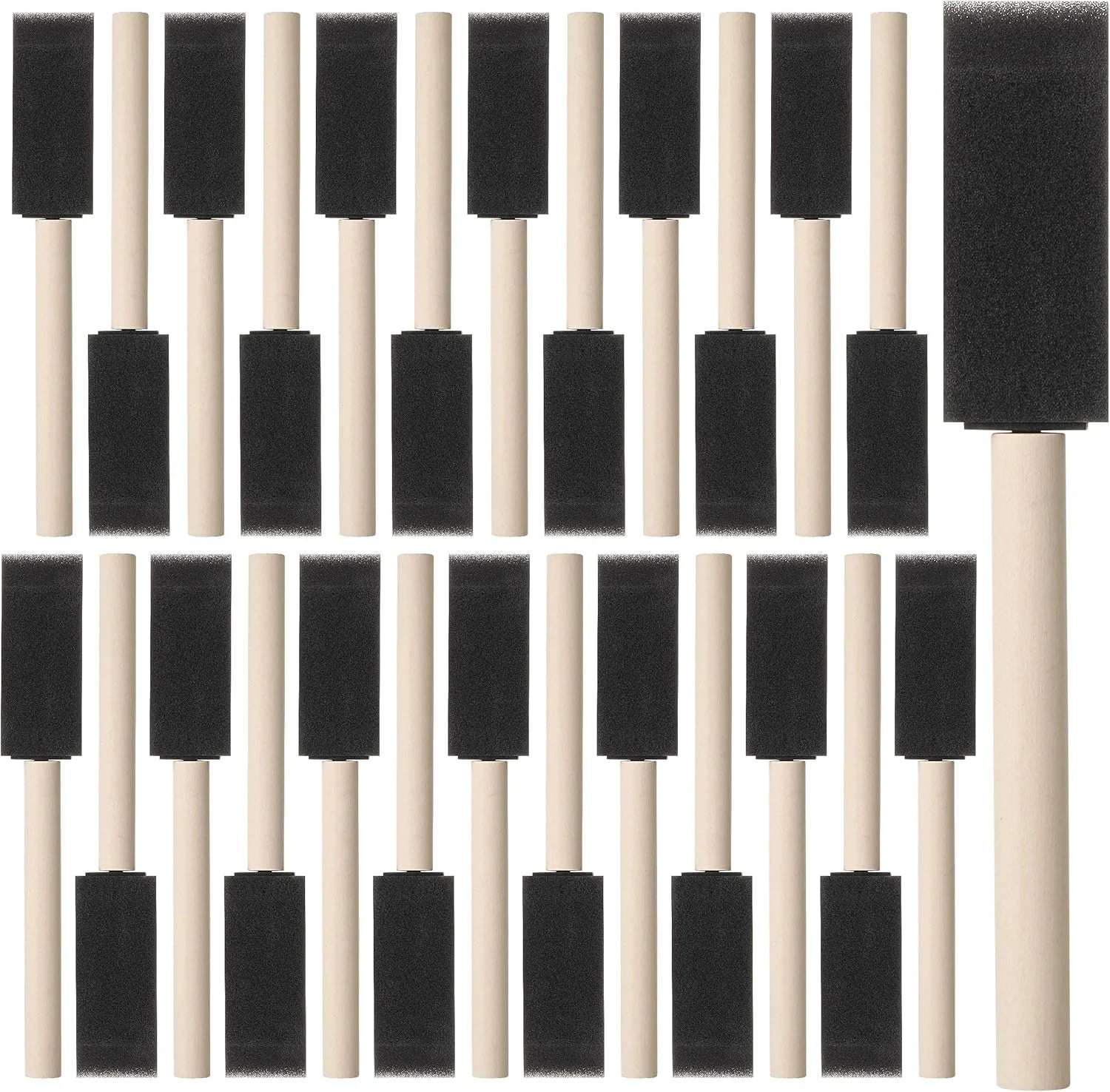 10Pcs Sponge Brush Wooden Handle Watercolor Oil Stain Art Craft