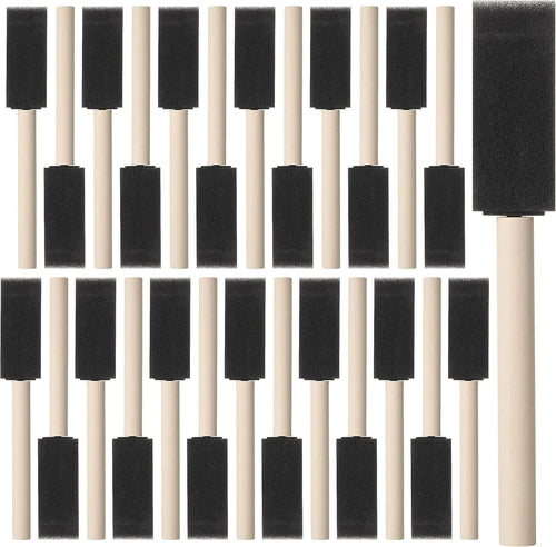 10Pcs Sponge Brush Wooden Handle Watercolor Oil Stain Art Craft