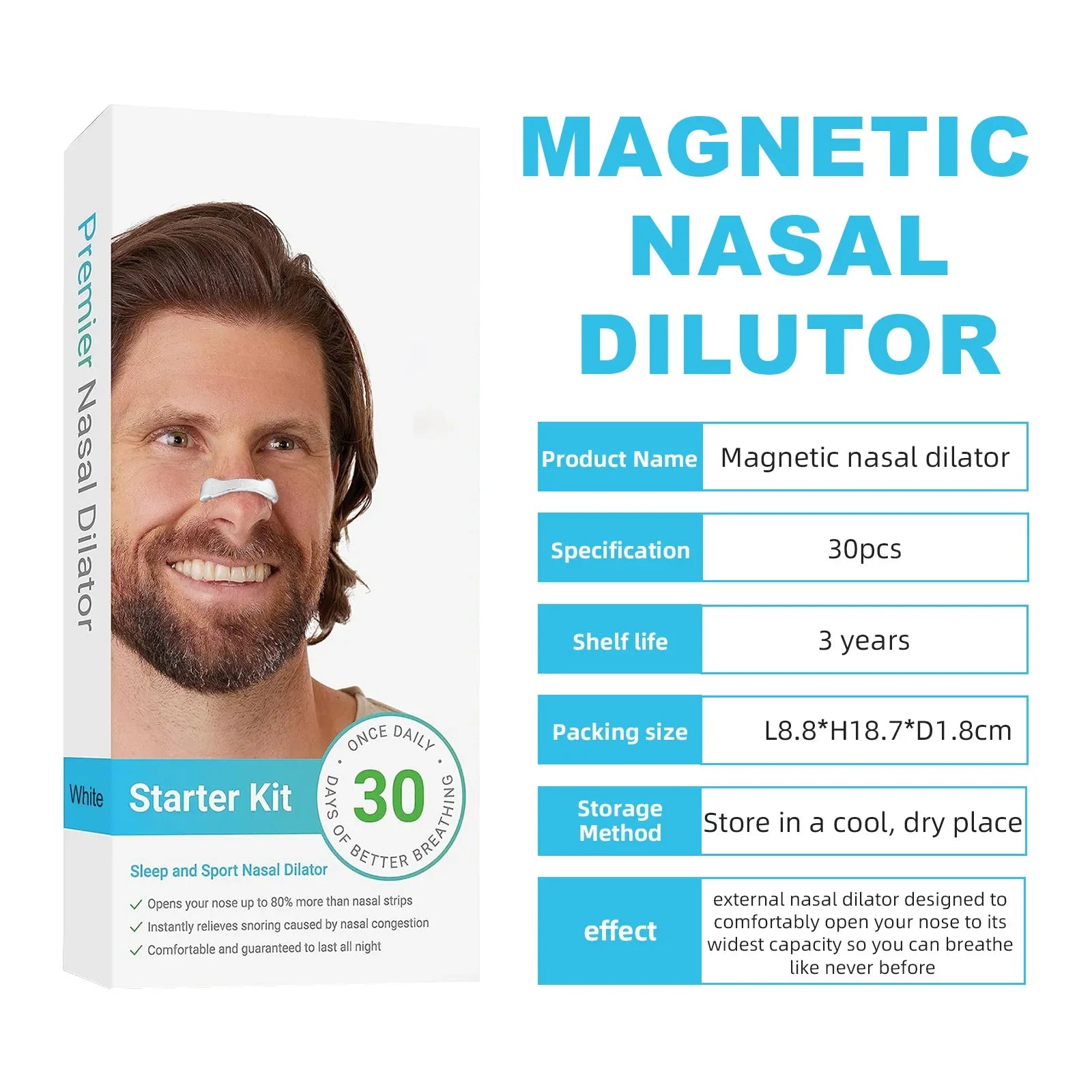 60PCS Sport Nasal Dilator Sleep Nasal Breathing Dilators Starter Kit