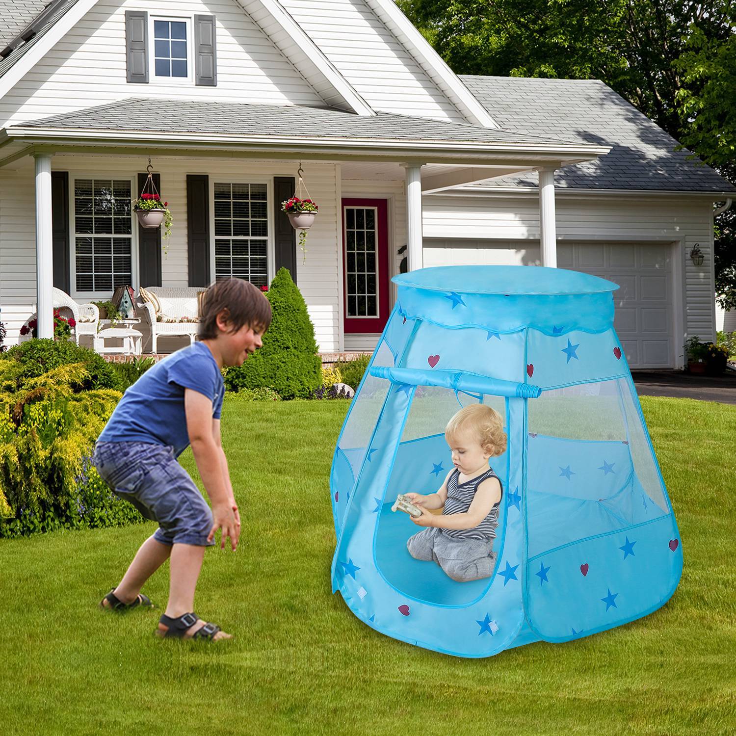 Children Pop-Up Play Tent Indoor Outdoor Castle Play Tent Children'S
