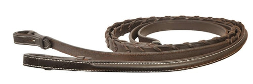 Da Vinci Plain Raised Laced Reins with Stainless Steel Hook Stud Ends